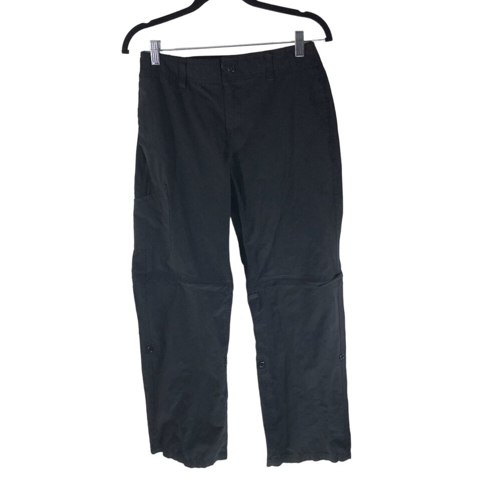 Danskin Now Womens Black Cargo Pants Convertible Nylon Blend Drawstring Size S